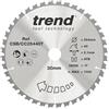 Trend Lama per Sega Circolare CraftPro a Taglio Trasversale con Kerf Sottile a Gancio Negativo, 254 mm x 60 Denti x Foro da 30 mm, Punta in Carburo di Tungsteno, CSB/CC25460T