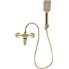 Taozhiyy Rubinetto per vasca da bagno con doccetta per montaggio a parete, 2 funzioni, miscelatore per vasca da bagno, con tubo lungo 1,5 cm, in ottone dorato