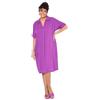 Ulla Popken Minikleid, Oversized, Hemdkragen, V-Ausschnitt, Halbarm Abito Casual con Colletto, Viola, 56-58 Donna