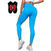 Gyagalre Solenao Leggins, Leggings 3D Solenao Anticellulite, Pantaloni Palestra Dimagranti Vita Alta Elasticizzati Yoga Pants da Donna (IT, Testo, S, Regular, Regular, Blu)