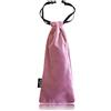 j&m Piastra per capelli Borsa in velluto con coulisse: lussuosa custodia in velluto ultra spesso per viaggi e protezione con tasche interne (Rosa)