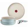 Tefal Ingenio Serenity - Set di 4 pentole con rivestimento antiaderente, manico rimovibile sicuro, design impilabile, eucalipto, L828S404