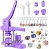 KEYSAFER 200 Set di badge in plastica, macchina per la pressatura di badge con 10 apribottiglie, 10 portachiavi, stampi e tagliacarte rotondi KEYSAFER