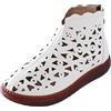 Generisch Stivaletti da donna estivi eleganti stivali vuoti comodi traspiranti estivi corti con chiusura lampo tinta unita eleganti scarpe in pelle sandali ortopedici da donna, bianco, 37 EU