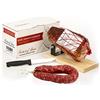 Jamonprive Prosciutto Crudo Serrano Spagnolo Stagionato e Disossato + Porta Prosciutto + Coltello 1 Kg (Jamón Serrano) + Salsiccia Salchichón 200 gr