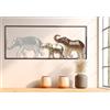 Casablanca modernes Design Savana da parete, in metallo, motivo elefante, lucido, marrone/oro/grigio, 25 x 61 x 2 cm