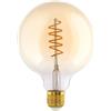 Eglo Lampadina a LED a sfera E27, dimmerabile, a spirale, stile vintage, 8 W (equivalente a 60 W), 806 lumen, luce bianca calda, 2700 K, lampadina Edison G125, Ø 12,5 cm