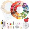 Glarks Kit di aghi da ricamo 210 pezzi 100 fili di colori Gamma completa di ricamo con penna da ricamo magica, aghi e strumenti per punto croce per principianti