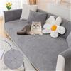 MeYuxg Copridivano Impermeabile, Copri Divano 1 2 3 4 Posti, Copridivano Antigraffio Gatto, Telo Copridivano in Ciniglia, Fodera Divano Universale, Copridivani per Animali, Cani (Grigio, 70x150cm)