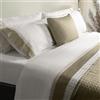 Riad Arredo Mahome Set Completo Lenzuola Matrimoniale in 100% Puro Cotone 120 Fili 300TC Doppia Balza in LINO e RASO - Completo Letto Artigianale in Pregiato Cotone PERCALLE Made in Italy (Raso Sabbia | Lino)