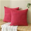 EMEMA Federe Granulari Piccole per Cuscini Fodere Copricuscini Decorativi Morbidi Quadrati per Divano Lettoin Misto Poliestere Moderna e Elegante Camera da Letto Soggiorno 2 Pezzi 40x40cm Rosso