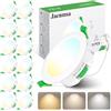 Jaenmsa Faretti LED da Incasso per Cartongesso 10W 230V, Foro Ø 95-105mm Faretti Incasso Cartongesso Ip44, Dimmerabile, Luce Calda 3000K Luce Neutra 4000K Luce Freddo 6500K, Set di 12