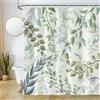 Uiiooazy Tenda Doccia Antimuffa, Tenda da Doccia 200x180cm Foglie Verde Salvia Eucalipto Blu Grigio Tende da Bagno Tessuto Lavabile Impermeabile Poliestere Tende per Vasca da Bagno con 12 Anelli