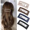 Uoocg 4 fermagli per capelli rettangolari automatici da donna, sottili in acrilico, per capelli di spessore medio