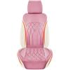 JNNJ Coprisedili Auto Anteriore, Coprisedili Auto Resistenti, Accogliente Coprisedile Universale Auto Pelle, Anti Scivolo Coprisedile Singolo Schienale, Protezione Ideale per Seggiolino Autos(Rosa)