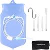 TopQuaFocus 4L Kit di sacca per clistere grande per la pulizia del colon Sacca per clistere in silicone riutilizzabile - Tubo lungo 6,5 piedi trasparente per clisteri di pulizia del colon per le donne