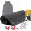Petprive Tappeto Tiragraffi per Gatti Grandi e Piccolo 300x40cm XL Nero, Autoadesivo, Protezione Divano e Mobili con Giocattolo - Tiragraffi Per Gatti Adulti Xxl - Protezione Divano Graffi
