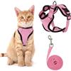 MPQDFG Cat Harness, Cat Belt Anti-Rughe Puppy Cat Harness, Mesh Traspirante Puppy Harness, Cat Harness Regolabile e Rivestimento Riflettente Guinzaglio Per Cuccioli o Gatti Che Camminano All'Aperto (S, Rosa)