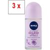 NIVEA - Deodorante roll-on da donna, Double Effect, anti-perspirante, confezione da 3 (3 x 50 ml)
