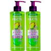 Garnier Fructis Hydra Ricci Air-Dry Cream Trattamento Nutriente Senza Risciacquo per Capelli da Mossi a Ricci Azione Anti-Crespo 96h con Olio di Pistacchio e Pectina della Frutta - 2 Flaconi da 400ml