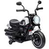 HOMCOM Moto Elettrica Bambini 18-36 Mesi 6V con Rotelle Supplementari, 3km/h Motorino Elettrico per Bambini, Motocicletta Bimbi con Fanale, Max. 25kg, Bianco e Nero