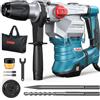 ENEACRO SDS-MAX Martello perforatore, 1500 W 12 Joule Martello demolitore con 3 funzioni, impugnatura antivibrante e frizione di sicurezza, capacità di perforazione 40 mm nel calcestruzzo