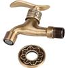 VIFERR Rubinetto G1/2 Vintage In Ottone Massello Rubinetto Acqua Fredda Montaggio A Parete Lavatrice Rubinetti Per Bagno Cucina Balcone Esterno Giardino