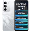 realme C71 4G Smartphone, Display da 6,67'' a 120Hz, Batteria da 6000mAh, 6+128GB di Memoria Interna, Fotocamera da 50MP, Chipset Octa-core T7250, Cigno Bianco, Senza Adattatore