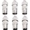 KUOQIY 6 Pezzi Connettore Coassiale in Metallo per Antenna TV, 3 Femmina e 3 Maschio Adattatore Connettore Coassiale RF per Cavo Antenna, Connettore Adattatore per Cavo RF, Placcato-Nickel