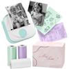 Itari Mini stampante Q02 con 3 rotoli di carta, Bluetooth Pocket Sticker Maker senza inchiostro portatile per diagrammi anatomici, foto, diari, ricevute, compatibile con telefono e tablet