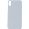 Smartex® Vetro copribatteria per scocca Posteriore Big Hole Compatibile con iPhone X | Senza Logo (Argento)