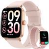 Yoever Smartwatch Donna, 1.85 Orologio Smartwatch con Chiamate e Notifiche WhatsApp, Fitness Tracker con Contapassi Sonno SpO2 Cardiofrequenzimetro, 110 Sportive, IP68 Smart Watch per Android iOS Rosa