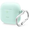 elago Cover in Silicone per AirPods 4 | Moschettone Incluso, Supporta la Ricarica Wireless, Protezione Completa (Menta)