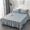 Highdi Gonna da Letto Gonna per Letto Singolo/Matrimoniale/Una Piazza e Mezza Copriletto con volant Elasticizzata Tinta Unita Colorato Antiscivolo Gonna Letto Coprimaterasso (120x200cm,Blu)