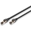 Digitus Cavo LAN Cat 8.1-1 m - AWG 24/7 - fino a 40 Gbit/s - Cavo di rete RJ45 - S/FTP - PoE++ - LSZH - Compatibile con Cat7, Cat6A, Cat6 - Nero