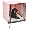 New World Copertura per gabbia per cani di taglia XL con protezione in teflon, in policotone, per la maggior parte delle gabbie da 122 cm, stampa rosa, lavabile in lavatrice, riduce l'abbaiare