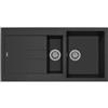 Plados AM9915-44 Lavello 1 Vasca e vascehtta con Gocciolatoio Reversibile 99 x 50 cm Serie Elegance 99-15 finitura 44 ULTRAMETAL NERO