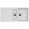 Plados AM9915-98 Lavello 1 Vasca e vascehtta con Gocciolatoio Reversibile 99 x 50 cm Serie Elegance 99-15 finitura 98 MIcroULTRAGRANIT BIANCO