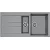 Plados AM9915-N4 Lavello 1 Vasca e vascehtta con Gocciolatoio Reversibile 99 x 50 cm Serie Elegance 99-15 finitura N4 NANOSTONE URBAN GREY