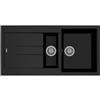 Plados AM9915-N6 Lavello 1 Vasca e vascehtta con Gocciolatoio Reversibile 99 x 50 cm Serie Elegance 99-15 finitura N6 NANOSTONE DEEP BLACK