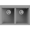 Elleci LGQ34048BTP Lavello da Incasso 2 Vasche Sopratop 80 x 53 cm finitura Granitek Cemento 48 Quadra 340