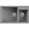 Elleci LGQ44048 Lavello da Incasso 2 Vasche Sopratop 815 x 500 mm finitura Granitek Cemento 48 Quadra 440