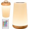 UPXNBOR Lampada da comodino a LED Touch dimmerabile con 13 colori RGB e 4 modalità, funzione timer, telecomando, ricarica USB, lampada da tavolo portatile, luce notturna per camera da letto, cameretta