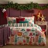 furn. All Wrapped Up Set Copripiumino (Smeraldo/Rosso - Doppio) | Reversibile Carta Da Regalo Natalizia Festiva A Righe Policotone Biancheria Da Letto Facile Da Curare