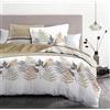 HOME LINGE PASSION Parure copripiumino 200 x 200 cm - 3 pezzi - morbido percalle di cotone - federa + federa - Beige & Praline - Modello La Marquise