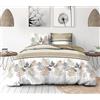 LE CLOS DES SONGES Parure copripiumino 240 x 260 cm - 3 pezzi - morbido percalle di cotone - federa + federa - Beige & Praline - Modello La Marquise