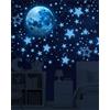 Noa Home Deco Adesivi luminosi, 1049 pezzi, stelle scure, autoadesivi per bambini, adesivi fluorescenti per la decorazione del soffitto della cameretta dei bambini, blu