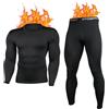 HYCOPROT Intimo Termico Uomo Set Funzionale Asciugatura Rapida Termica Set Traspirante Intimo Invernale Maglietta e Termica Pantaloni a Compressione per Sci Ciclismo Palestra (Nero, XXL)