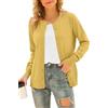 DEARCASE Donna Manica Lunga Aperta Davanti A Maglia Cardigan Button R Round Neck Maglione Leggero A Colori Solidi Jumper