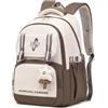 IvyH Zaino Bambina Scuola Elementare Media - Zainetto Superiore con Simpatico Charm per Ragazze 9 ai 18 anni, Borsa Leggero Impermeabile ed Elegante, Zaini Casual per Laptop da 15,6 -Marrone